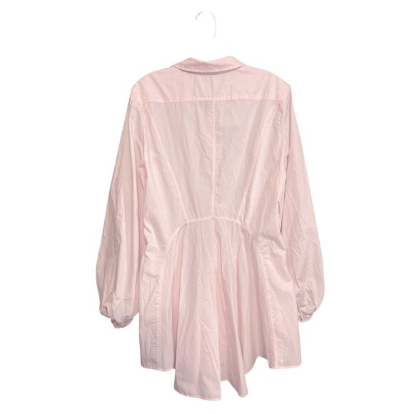 Free People Womens Peplum Blouse L Pink - Picture 8 of 9